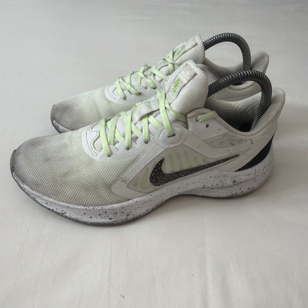 NIKE Downshifter Road Running Shoes White Neon Synthetic CI9985-100 Women's 8